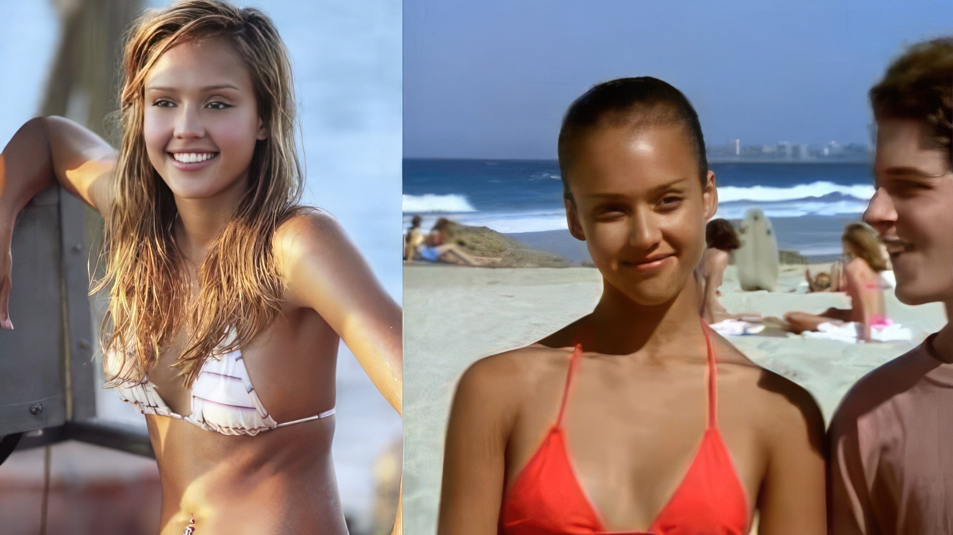 La joven Jessica Alba en la serie de televisión "Flipper"