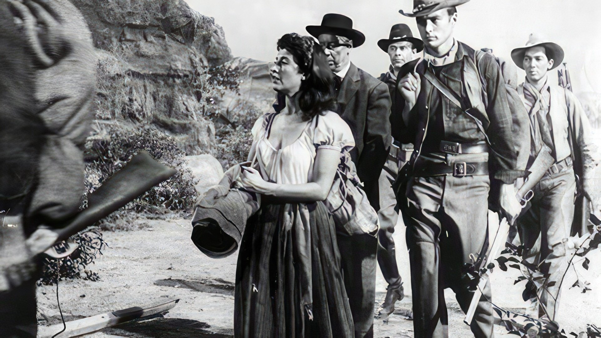 Una escena de la película "Ambush at Cimarron Pass"