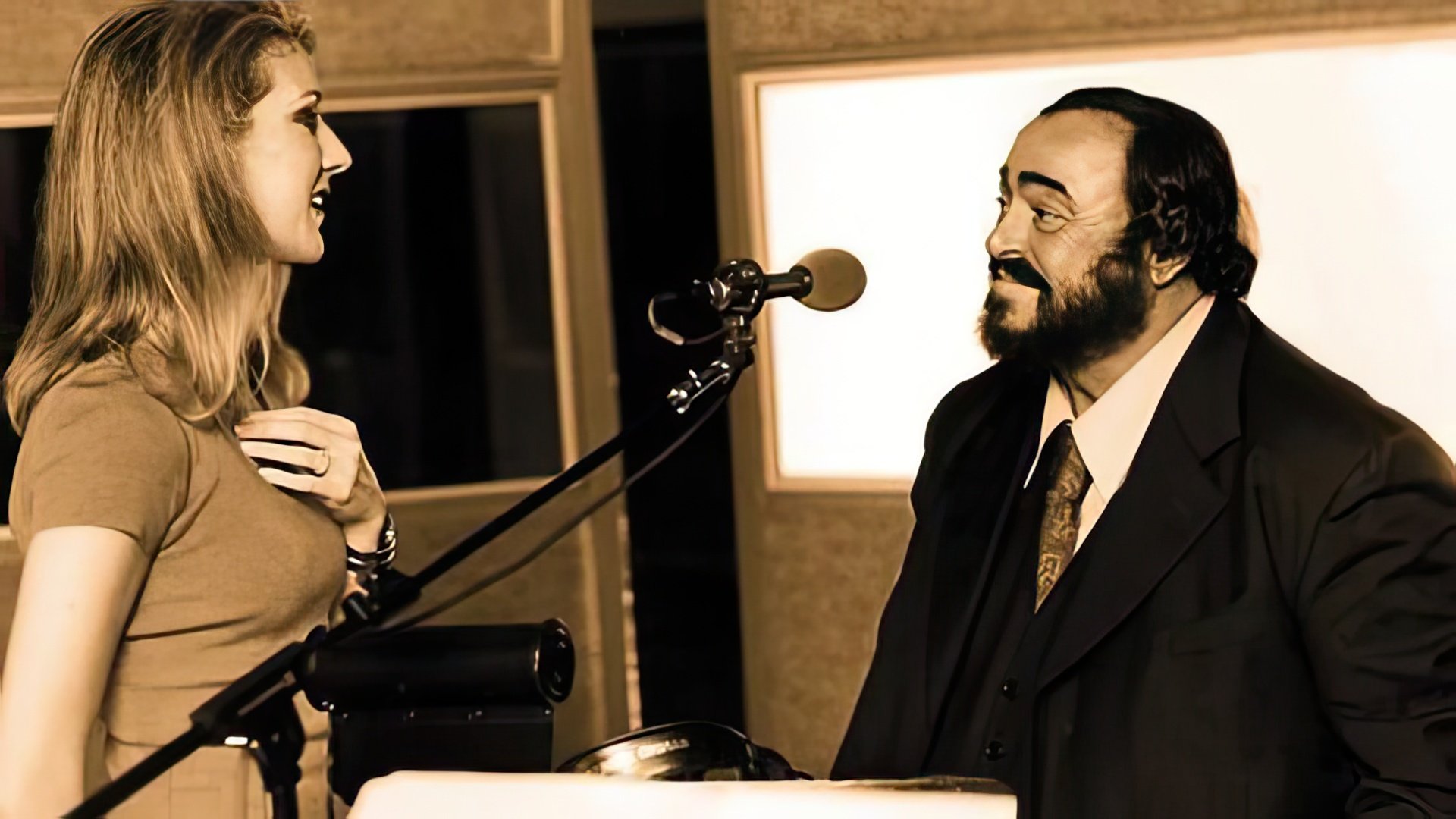 Celine Dion y Luciano Pavarotti