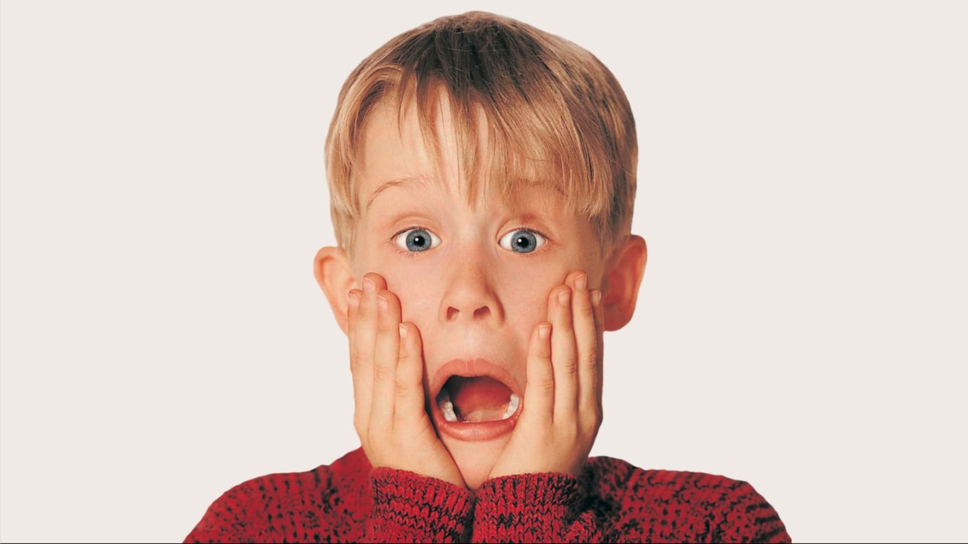 Actor Macaulay Culkin gritando en una escena de 'Home Alone'
