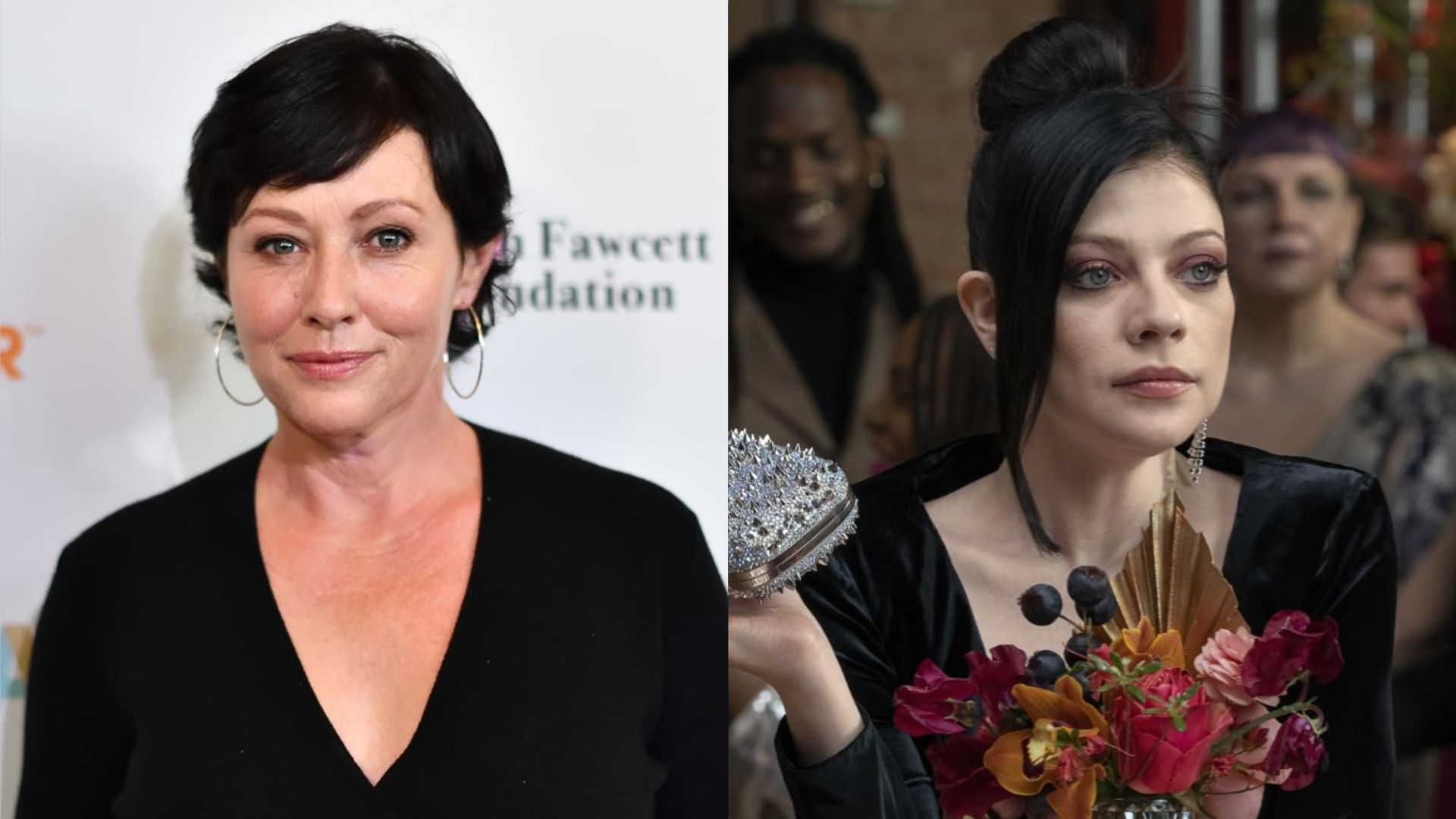 Actrices Shannen Doherty y Michelle Trachtenberg en atuendos negros