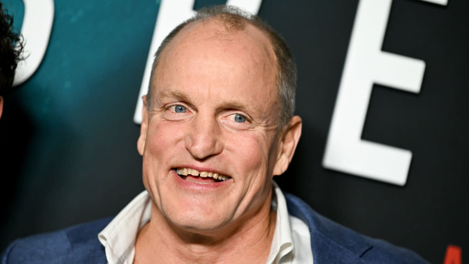 Laughing actor Woody Harrelson