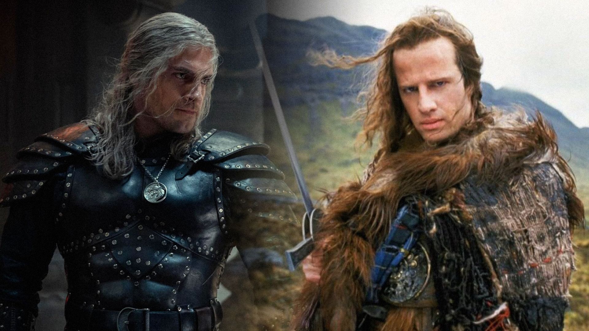 El actor Henry Cavill como el Witcher y el actor Christopher Lambert como Connor MacLeod