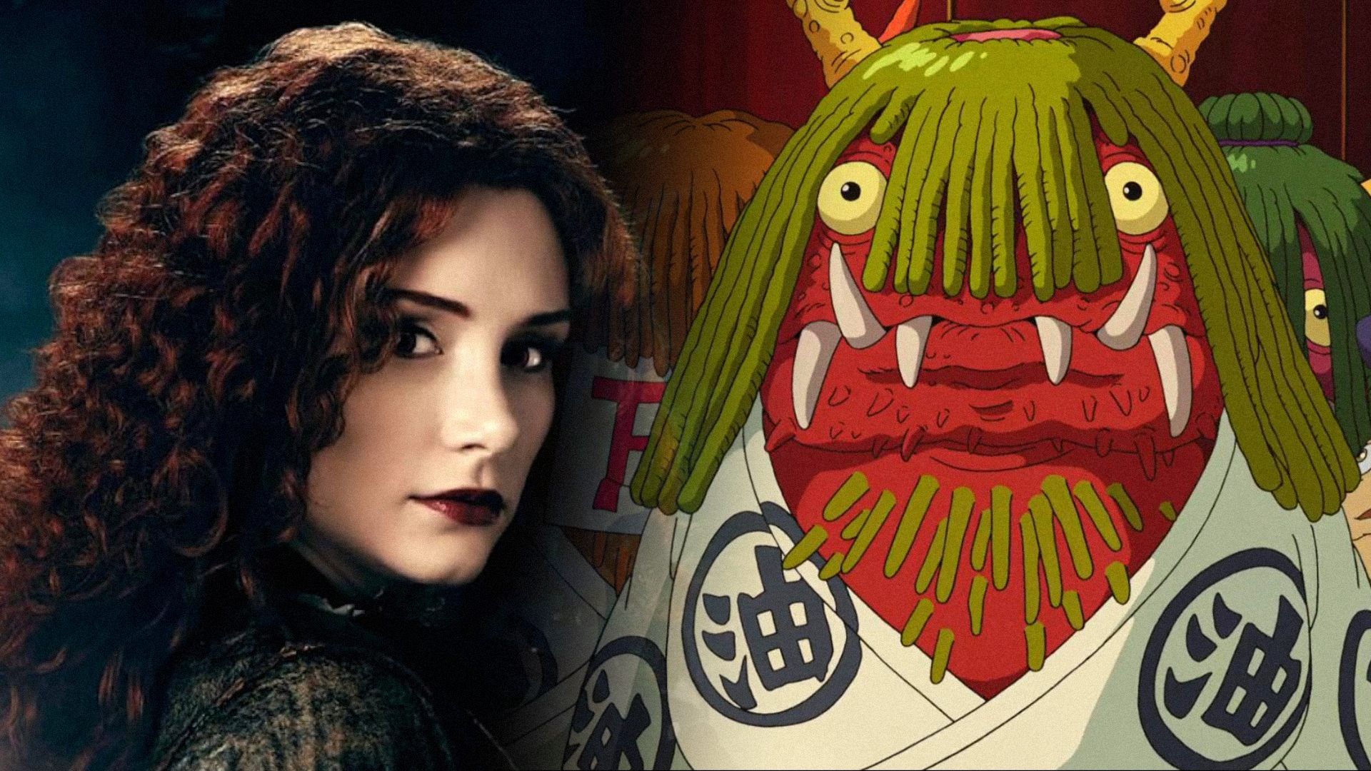 La actriz que interpretó a Victoria en "Twilight" con cabello rojo y un monstruo rojo en kimono